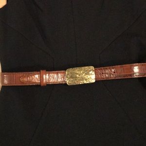 Beautiful crocodile embossed leather belt